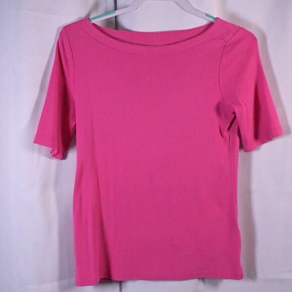 Talbots Tops - Talbots Womens XS Pink Short Sleeve Boat Neck Stretch‎ Weekend Tee